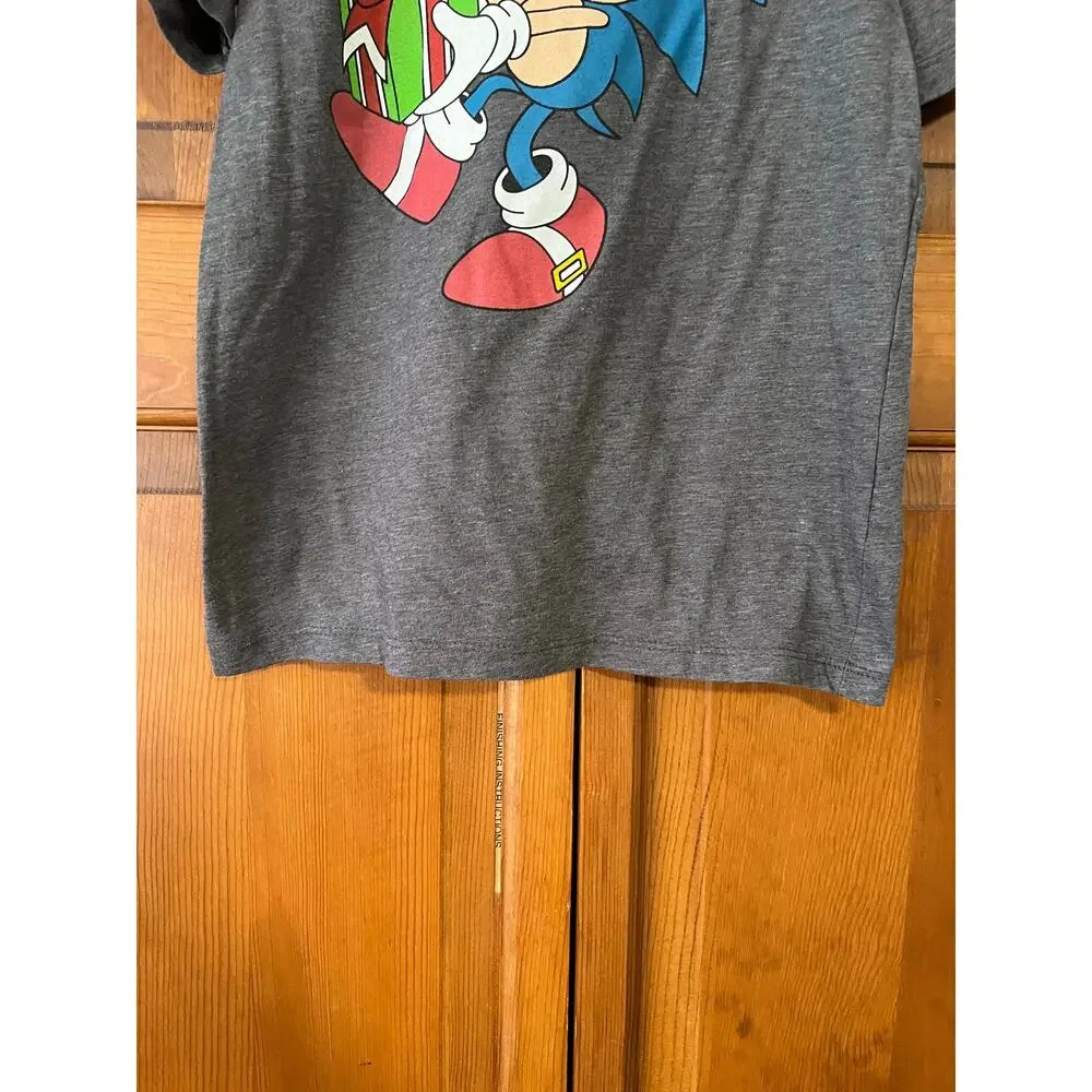 Old Navy Kids Sonic the Hedgehog Christmas Tee Gray Holiday Graphic Size L 10-12